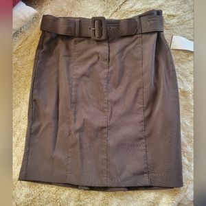 Three Pink Hearts Trixxi - NWT Brown midi skirt with belt  size 11 Y2K